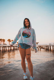 Tie dye crop hoodie