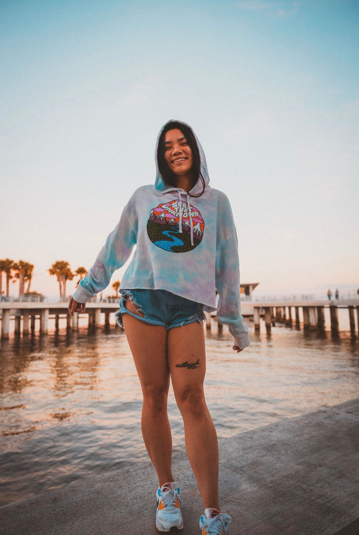 Tie dye crop hoodie