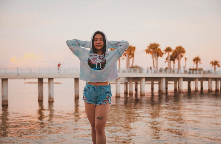 Tie dye crop hoodie